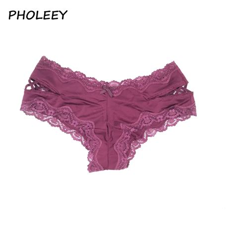 Pholeey New Pattern Women Side Hollowed Out G String Thongs Low Waist