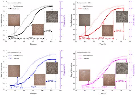 The Relationship Between Fractal Dimension And Crack Ratio With Time Of