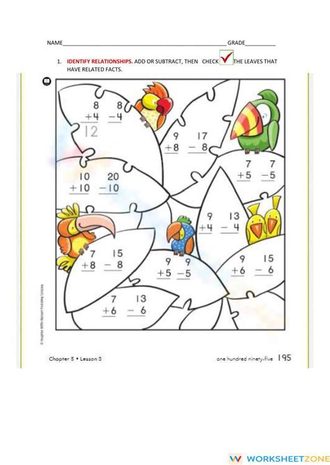 Identify Relationships Worksheet