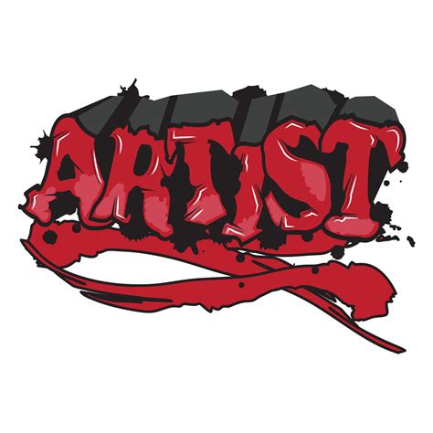 'Artist' typography with graffiti style and grunge effects vector illustration text art on white ...