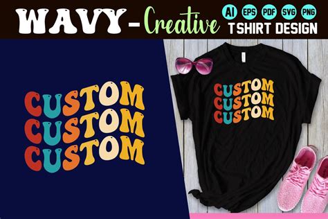 Retro Wavy T Shirt Design Graphic By Nobabsorkar1 Creative Fabrica