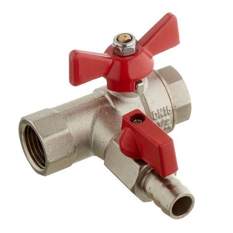 Кран шаровой латунный VALTEC (VT.248.N.04) 1/2 ВР(г) проходной бабочка ...
