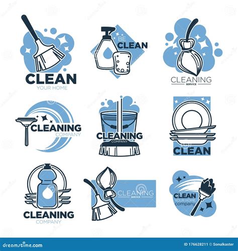 Cleaning Service Isolated Icons Clean Tools For Housekeeping Stock