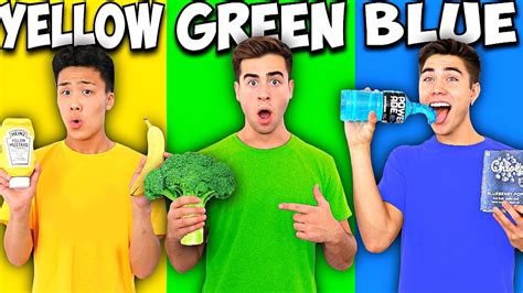 EATING ONLY ONE COLORED FOOD FOR 24 HOURS Rainbow Food Challenge