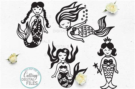 Cute Mermaid Svg Baby Mermaid Svg Little Mermaid Svg Etsy