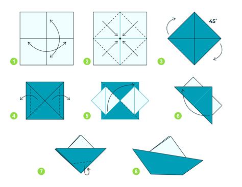 Ship origami scheme tutorial moving model. Origami for kids. Step by ...