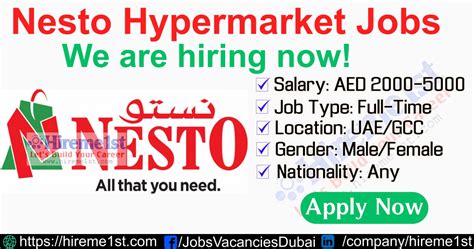 Nesto Hypermarket Jobs In UAE Dubai And Middle East JolloJobs