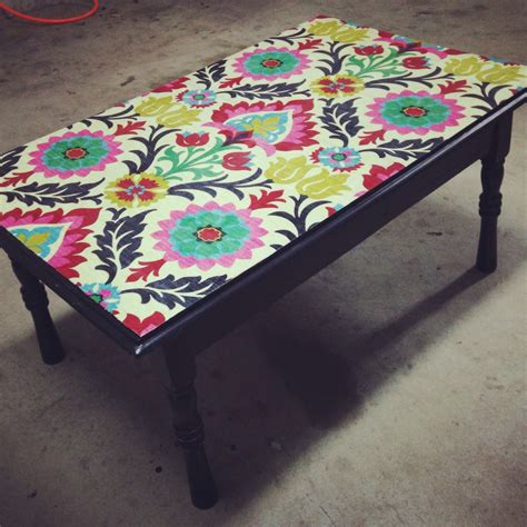 Mod Podge Decoupage Fabric Onto A Castaway Coffee Table Preserve