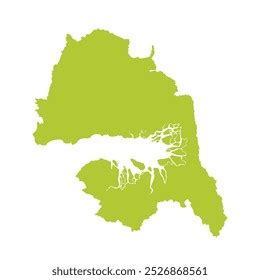 realistic map bintuni baykabupaten teluk bintuni stock vector royalty