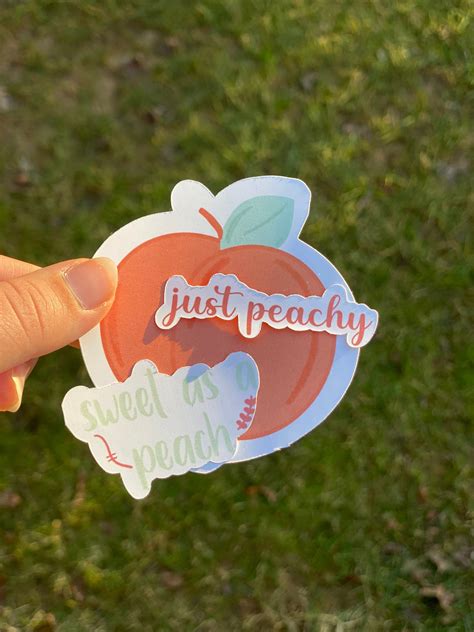 Peach Stickers Waterproof Sticker Pack | Etsy