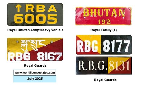 License Plates Of Bhutan