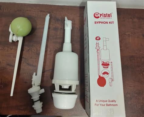 Color Coated White Plastic Cistern Syphon Set For Flush Tank Fitting