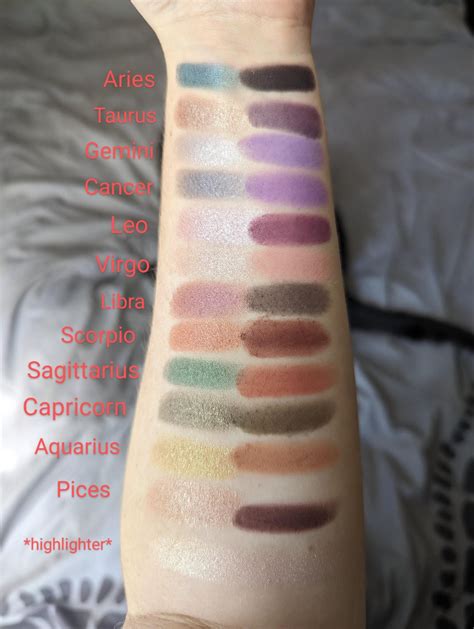 Bh Cosmetics Zodiac Palette Bh Cosmetics Love Signs Palette Swatches