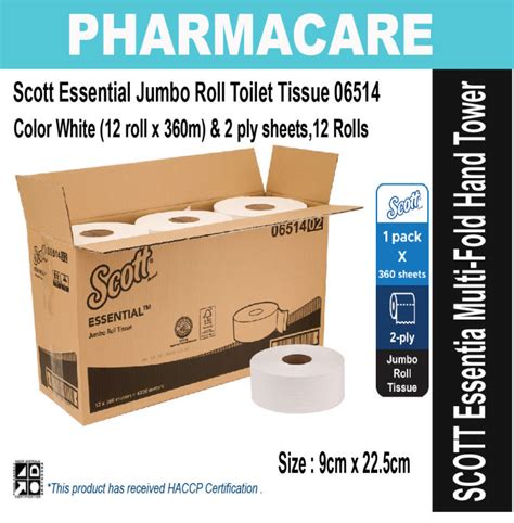 Scott Essential Jumbo Roll Toilet Tissue White Roll X M