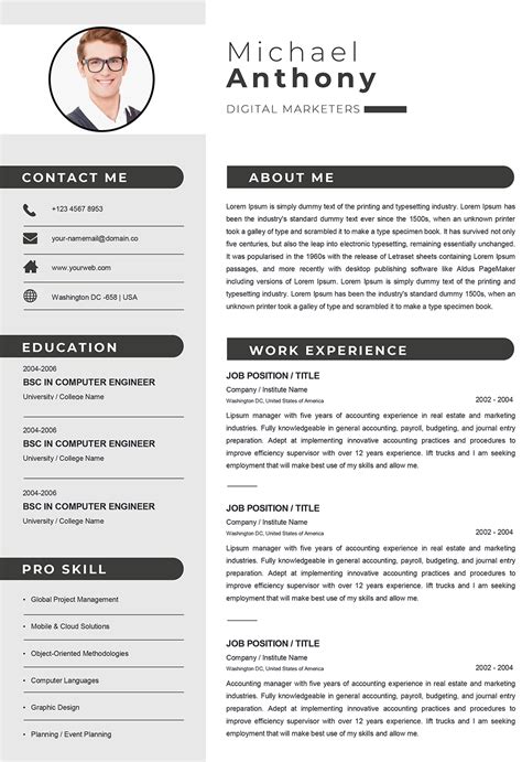 Creative Resume Design Without Subscription | Word CV