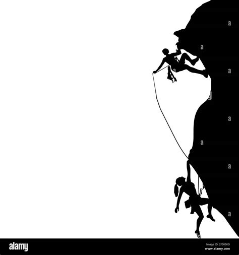 Rock Climbing Silhouette Vector