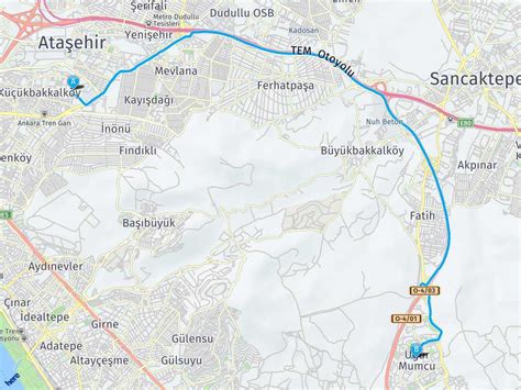 Ata Ehir K Kbakkalk Y Kartal U Urmumcu Stanbul Aras Mesafe