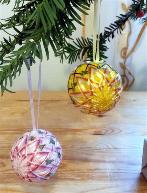 Japanese Christmas Ornaments, 3 Pieces Set, Mini Temari, Chrysanthemum ...