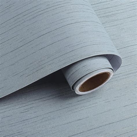 Varypaper 157x787 Grayish Blue Grasscloth Wallpaper Textured Peel And Stick Fabric