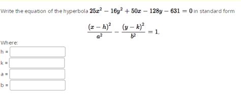 Solved Write the equation of the hyperbola | Chegg.com 