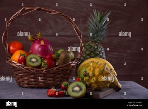 Assorted fruit basket Stock Photo - Alamy