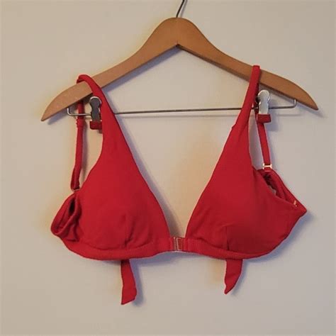 No Boundaries Swim No Boundaries Red Triangle Tie Bikini Top Poshmark