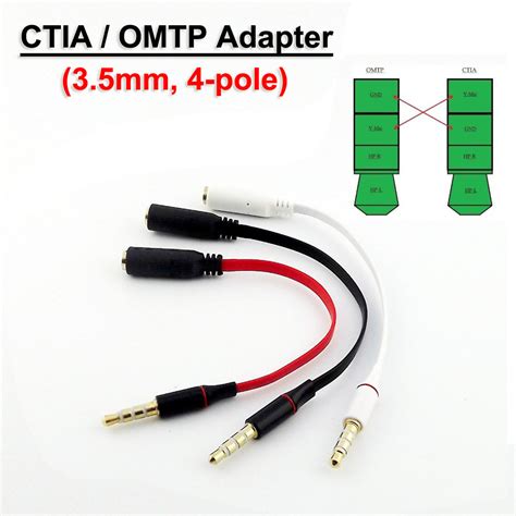 3 5mm Aux Trrs 4 Pole Plug Audio Adapter Ctia Omtp Standard Swap Converter Cable Ebay