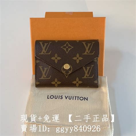 精品二手 Lv 路易威登 M62472 Victorine 老花 三折短夾 皮夾 錢包 信用卡夾 豆豆夾 蝦皮購物