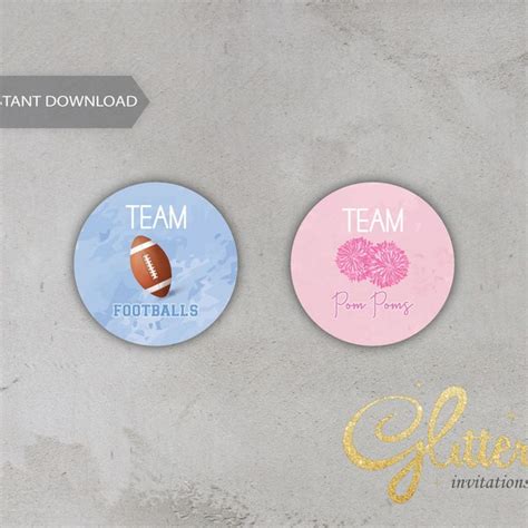 Team Football Team Pom Pom Gender Reveal Etsy