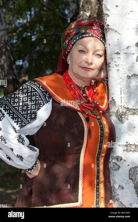 Woman In Traditional Ukrainian Dress At Pyrohovo State Museum Of Folk