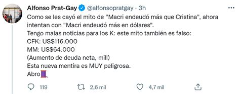 Alfonso Prat Gay Malas Noticias Para Los K Es Falso Que Macri Endeud M S En D Lares Que