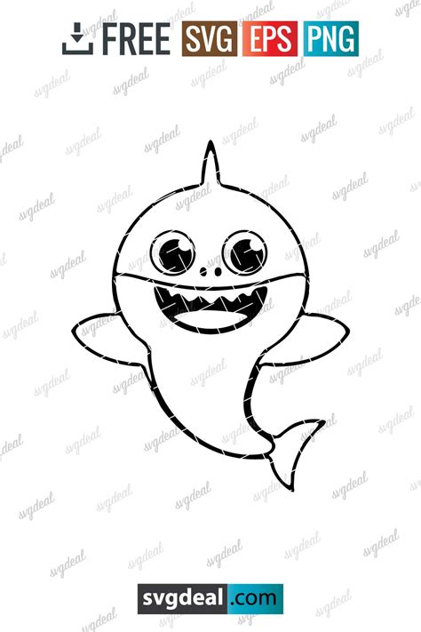 Baby Shark Outline Svg Free Svg Files