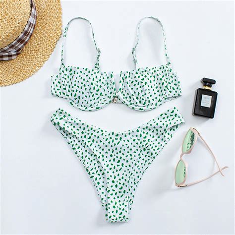 Women Summer Swimwear Bikini Set Bra Dot G String Thong Beach Swimsuit Fruugo AU