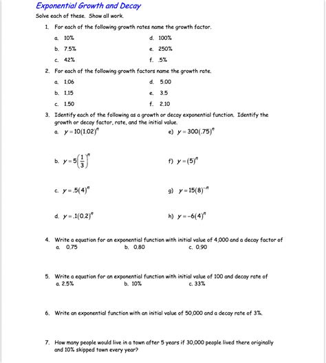 Free Growth And Decay Worksheet Answers Download Free Growth And Decay Worksheet Answers Png