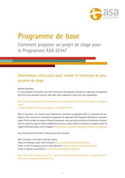 Formulaire De Proposition Informations PDF ASA Programm