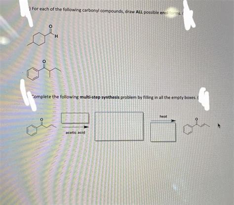 Answered For Each Of The Following Carbonyl Bartleby