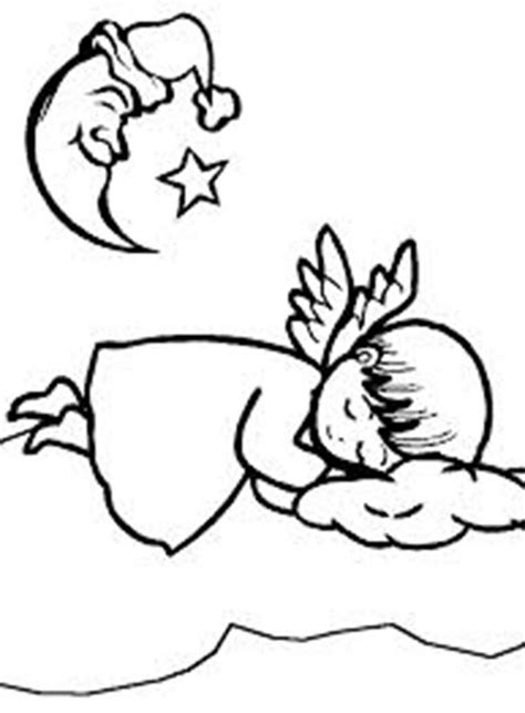 Sleeping Angels Under The Crescent Moon Coloring Page Get Coloring Pages