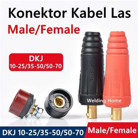 Jual 2pcs Konektor Kabel Las Male Female Dkj 10 25 35 50 50 70mm Connector Socket Cable Shopee