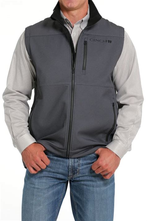 Cinch Mens Bonded Softshell Vest Bony Pony