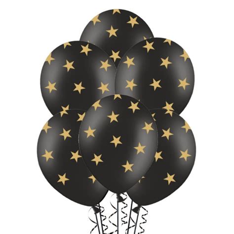 Globos De L Tex Con Estrellas Doradas De Cm Partydeco