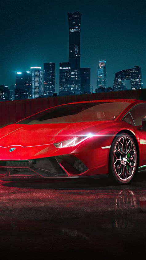 Download Cool Night Time Red 4k Car Iphone Wallpaper