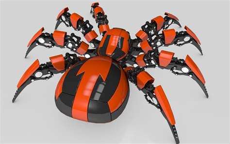 Spider Robot 3d Model Rigged Obj 3ds Fbx C4d