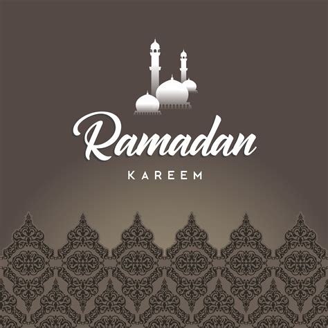 Ramadan Kareem Greeting Card And Background Islamic With Arabic Pattern