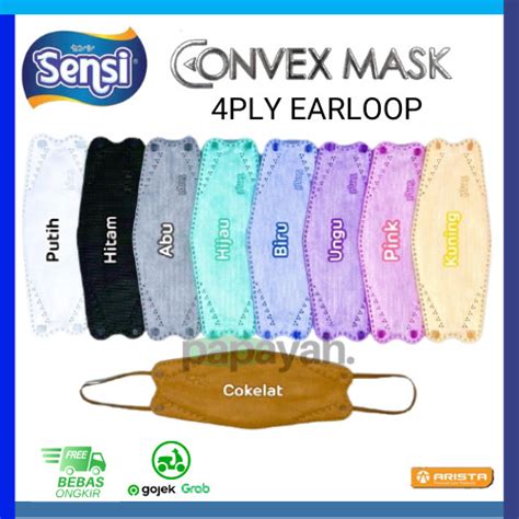 Jual MASKER SENSI CONVEX MASK 4 PLY EARLOOP 3D MASK KEMASAN ECER