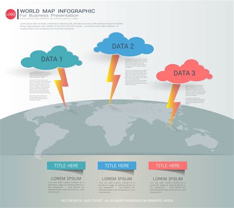 Plantilla Infographic Del Mapa Del Mundo Ilustraci N Del Vector