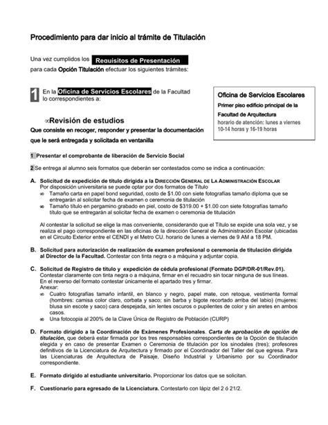 Procedimiento Para Dar Inicio Al Tr Mite De Titulaci N Procedimiento