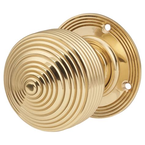 Hampstead Edwardian Reeded Beehive Mortice Door Knob Polished Brass Ironmongerydirect Same