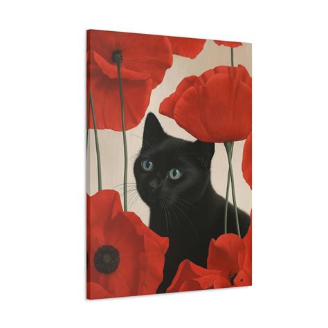 Georgia Okeeffe Red Poppy Flower Cat Print Georgia O Keeffe Canvas