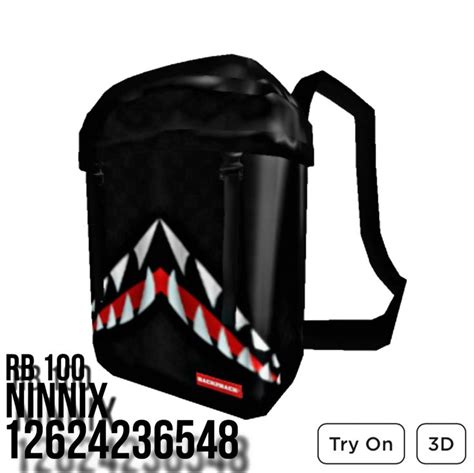 Black Luxury Shark Backpack 10 Roblox Roblox Roblox Codes Emo