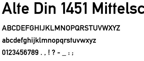 Alte Din 1451 Mittelschrift Gepraegt Font Basic Sans Serif